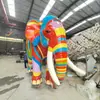 Escultura de Elefante Pintada em Aço Inoxidável Feita Sob Medida Decoração Animal para Paisagismo de Jardim Externo Praça Parque Ornamento de Chão