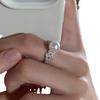 Anillo de perla Shijia de plata esterlina S925 con borde de circón de lujo ligero, anillo de dedo de temperamento de alta gama con apertura de anillo de dedo de comida