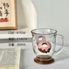 Vaso de Vidrio de Dibujos Animados para Uso en Casa, Vaso de Agua Alto y Elegante para Mujeres, Nuevo Modelo 2025 Taza para Jugo, Taza de Café y Té de Leche