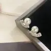 Pendientes de Plata 925 con Cierre de Mariposa, Estilo Francés, Abalorio de Zirconia con Lazo, Pequeños y Delicados, Simples y Versátiles, Pendientes Estilo Ins para Mujer