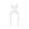 Primavera DS25020-25 Novo Estilo Francês Menina Desejo Puro Slim-fit Irregular Franzido Elegante Pequeno de Alça