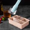 Molde de silicone grande quadrado cubo de gelo doméstico criativo DIY silicone grande cubo de gelo molde com tampa quadrada seis