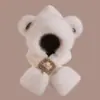 Conjunto Fofo de Chapéu e Cachecol Duas Peças com Orelhas de Urso Chapéu de Proteção para Orelhas Novo Quente Chapéu Lei Feng Chapéu de Ciclismo de Pelúcia