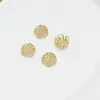 Estrela de seis pontas 14k preservadora de cor 8mm suporte de flor tampa de flor oca suporte de conta para pulseira DIY acessórios de joia