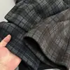 Pantalones Retro a Cuadros Gruesos con Forro de Polar para Mujer, Cintura Elástica, Corte Holgado, Casual, Versátiles, Pantalones Rectos Adelgazantes, Nuevos para Otoño e Invierno