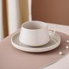 Conjunto de Xícara e Pires de Cerâmica Creme Jingdezhen Estilo Ins para Casa Chá da Tarde Xícara de Café Cor Pura Xícara para Latte Art
