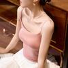Camisola de Algodón Puro Peinado de 230g para Mujer, Nuevo Estilo Verano 2026, Escote en U Sexy, Espalda Descubierta, Estilo Corto, Adecuada para Usar en Capas o Sola