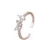 Anillo Abierto de Mariposa con Circonitas de Lujo Ligero Estilo Francés, Anillo de Diseño Minimalista de Nicho Personalizado de Alta Gama Más Vendido
