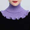 Estilo Novo Outono e Inverno Cachecol Feminino Gola Falsa Protetor de Pescoço para Calor e Proteção contra Frio Gola de Suéter Gola Alta de Tricô Versátil para Mulheres