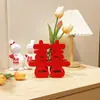 Set de Decoración de Habitación de Boda, Arreglo Floral, Jarrón de Boda, Dormitorio Principal Masculino y Femenino, Hotel, Boda, Casa Nueva, Adornos Estéreo de Palabra Feliz