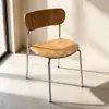 Sillas de Comedor Transfronterizas, Muebles de Restaurante de Moda, Taburetes de Panel de Metal de Hierro Estilo Vintage, Sillas Simples con Funda Suave