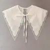 Gola Falsa de Renda Versátil Novo Estilo Xale Feminino Acabamento em Renda Decoração de Temperamento Rejuvenescedora Gola Lisa Lenço Pequeno Gola Falsa