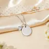 Moderna Cadena de Clavícula con Colgante Redondo de Moissanita para Mujer, Personalizable, Versátil para el Día a Día, Accesorio Popular de Transmisiones en Vivo de Tiktok al por Mayor