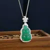 Colar de Jade Verde Fulu Estilo Chinês Retrô, Corrente para Clavícula de Alta Qualidade e Versátil