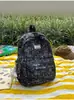 Mochila macia com gradiente estrelado amarelo limão, tema floresta, para meninas e estudantes, com sensação leve e arejada, doce e delicada, perfeita para viagens