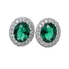 Pendientes de Botón Coloridos de Piedras Preciosas con Incrustaciones Completas de Circonita Brillante, Estilo Hong Kong de Moda con un Toque de Diosa de Alta Gama