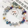 Cuentas sueltas de vidrio con agujero lateral, cuentas de rueda, 8MM, accesorios mágicos para joyería DIY, pulsera, collar, pendientes, accesorios para ropa, bolso