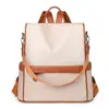 Mochila Nueva para Mujer Tela Oxford Moda Versátil Color Sólido Bloque de Color Gran Capacidad Viaje Diario Casual Antirrobo Mochila para Mujer