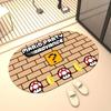 Alfombrilla de baño Mario de Tierra de Diatomeas Absorbente Dibujos Animados Suave Secado Rápido Antideslizante Felpudo Hecho a Medida
