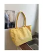 Bolsa Tote Casual Transfronteiriça para Mulheres, Nova Bolsa de Ombro de Lona Ins de Grande Capacidade para Estudantes, Sacola de Compras Simples