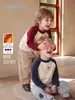 [Nuevos 2 artículos 15% de descuento] camiseta de manga larga jellybaby para niño ropa de bebé cálida camisa de capa base para niños de color block