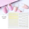 Pegatinas de uñas transfronterizas 26 doradas y plateadas calcomanías de uñas 3D patrón geométrico retro eterno para uñas