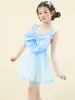 Maiô Infantil Peça Única para Meninas, Maiô de Praia para Bebês em Fontes Termais, Laço Fofo, Novo Estilo Coreano, Maiô da Moda para Meninas