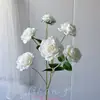 Rosas Artificiales con 6 Cabezas, Rosas Té, Flores Artificiales para Boda, Hotel, Decoración del Hogar, Flores de Rosa, Flores Artificiales al por Mayor Transfronterizo