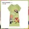 Pijama Feminino Verão Manga Curta Fino Desenho Animado Pequeno Fresco Fofo Estilo Ins Solto Camisola Doce Estudante Roupas de Casa