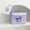 Caja de almacenamiento de escritorio plegable linda japonesa caja de almacenamiento para estudiantes caja para artículos varios con tapa caja organizadora a prueba de polvo para cosméticos