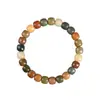 Pulsera de Raíz de Bodhi de Jade Blanco Multi-Tesoro de Color Caramelo Multicolor Desgastado, Pulsera de Bucle Único, Suave Alrededor del Dedo