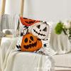 TEMU Súper Venta Nuevo Almohada de Halloween Estampado de Calavera de Calabaza Material de Lino Decoración de Vacaciones Americanas Funda de Almohada