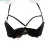 Nuevo Conjunto de Lencería Sexy para el Año de Tu Año de Nacimiento, Sujetador Acolchado de Encaje con Diseño de Media Copa y Pezones Expuestos, No Necesita Quitarse