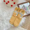 Bufanda Nueva de Otoño e Invierno Oso Dibujo Animado Calcetines de Coral Vellón Calcetines de Piso Engrosados con Forro Polar Calcetines para Dormir en Confinamiento Calcetines de Casa