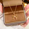 Collar de lazo de circón rosa de lujo ligero estilo coreano para mujer, cadena para la clavícula versátil y a la moda para el verano, accesorio exquisito y de alta gama