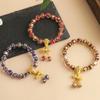 Han Yu Yuan Polvo de Oro Lámina de Plata Vidrio Gris Fragante Pulsera de Pulsera para Mujer Templo 2023 Nueva Pulsera Duobao Regalo