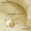 Conjunto de colar de aço inoxidável estilo oceano dourado com concha, estrela-do-mar, tartaruga, pérolas, multicomponente empilhável, nicho para clavícula