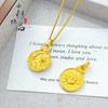 Tienda de Oro Mismo Estilo Oro Antiguo Incrustado con Diamantes Colgante de Sol Luna Estrella Collar Versátil Sol Luna Estrella Accesorios DIY Venta al por Mayor