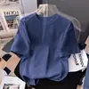 Camiseta de Verano Holgada de Color Sólido con Mangas Cortas y Cuello Redondo Elegante para Niños Pequeños
