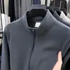 Jaqueta de Lã Dupla Face para Homem 2025 Outono e Inverno Nova Moda Casual Cor Sólida Espessada Quente Jaqueta Masculina Atacado
