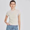 Camiseta Casual para Viajero Cuello Redondo Elástica Ajustada Base de Hombro para Mujer Sencilla Ajustada Verano Nuevo Top para Mujer