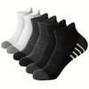 Meias masculinas transfronteiriças plus size malha respirável orelha levantando meias esportivas atacado primavera e verão meias curtas de algodão preto e branco