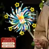 Linternas del Festival de Mediados de Otoño, Molinillos de Viento Giratorios, Linternas Brillantes, Palitos Retorcidos, Materiales Hechos a Mano para DIY, Linternas de Conejo Portátiles para Niños