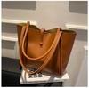 Bolsa Tote Estilo Coreano Grande Capacidade Cor Pura Satchel Simples Bolsa Sogra 2024 Bolsa de Ombro Moda Primavera Nova Bolsa Feminina