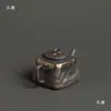 Tetera de Ocio con Esmalte de Hierro Dorado, Tetera de Cerámica de Arcilla Vieja Cocida Vintage para Una Persona, Tetera Kung Fu Individual Hecha a Mano