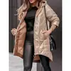 2025 Marca Independiente Otoño/Invierno Nueva Moda Sudadera con Capucha Holgada Manga Larga Color Sólido Cremallera Algodón m Chaqueta Abrigo de Algodón
