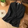Chaqueta Camisa Casual Versátil Elegante de Algodón y Lino para Hombre Primavera Verano 2025 Color Sólido Holgada de Ramio Capa Única Traje para Hombre