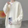 Suéter de Cuello en V Directo de Fábrica de Alta Gama para Hombre Invierno Estilo Coreano Perezoso Holgado Tejido de Punto Pulóver Capa Base Cálida