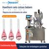 Máquina de enchimento automático de pasta de seis substâncias de espinheiro-alvar máquina de enchimento com colher de extrato de espinheiro-alvar máquina de selagem máquina de enchimento de pasta