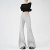 Pantalones Casuales Acampanados de Color Naranja Infantil # Estilo Perezoso Sencillo Forrados de Polar para Mujer, Sueltos Adelgazantes que Cubren la Cadera Versátiles de Longitud al Suelo